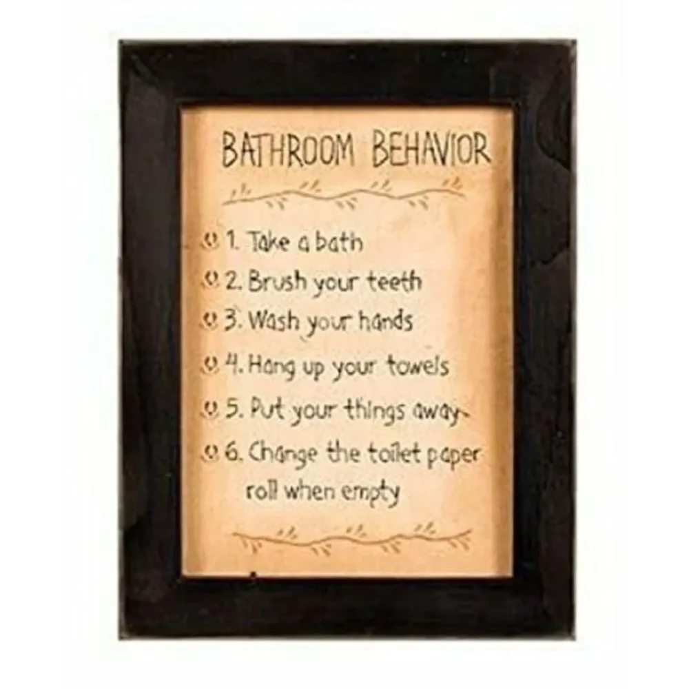 Kennedy's Country Collection‎ Behave Bathroom Rules